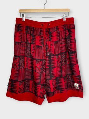 Jordan Dri-Fit Basketball Shorts Men's XL Red Black Drawstring Jumpman Y2K